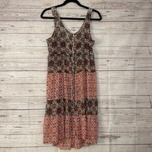 Coco & Jaimeson Sheer Button Up Peasant‎ Dress Medium